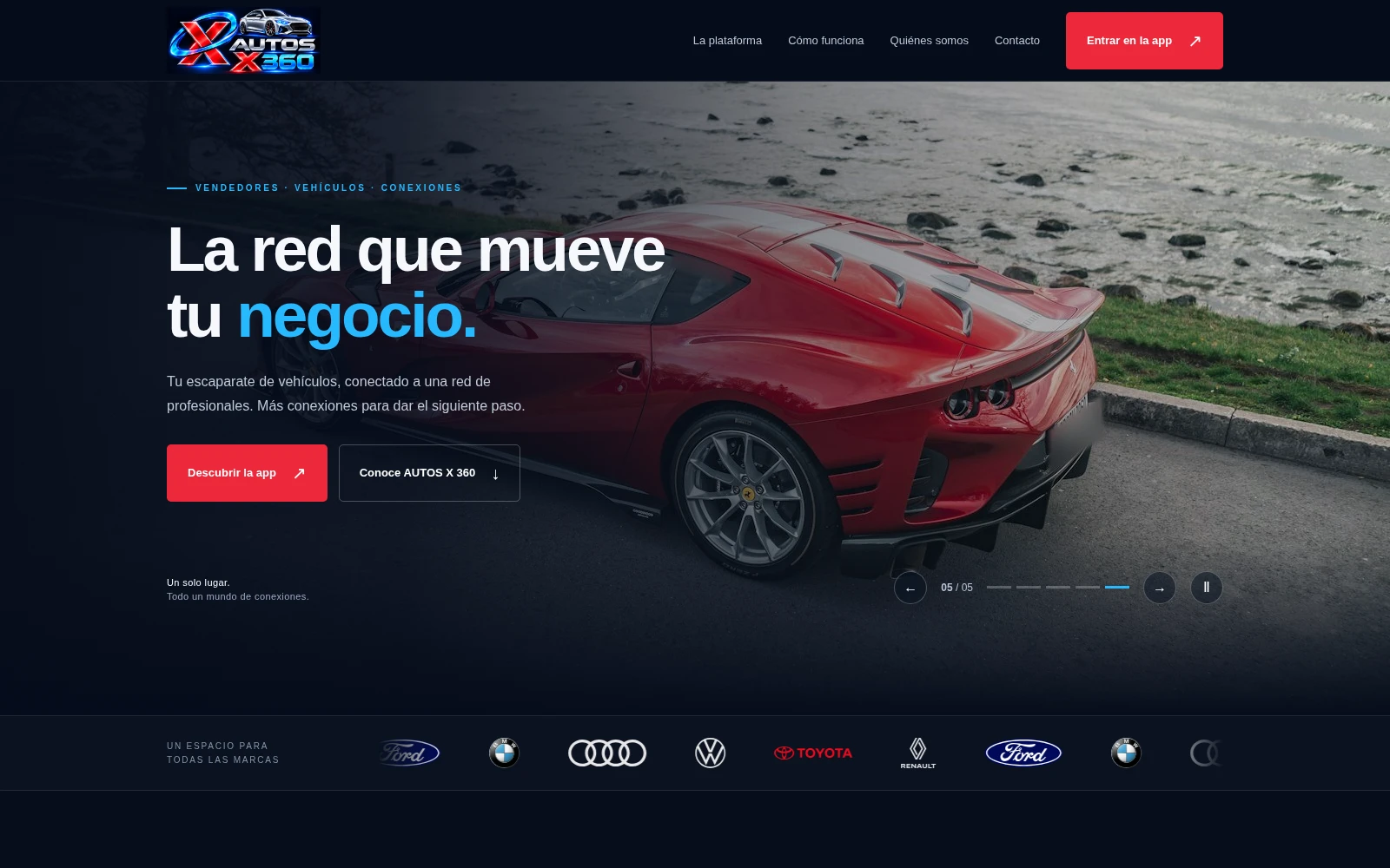 Portada pública de AUTOS X 360 · Web corporativa en escritorio.